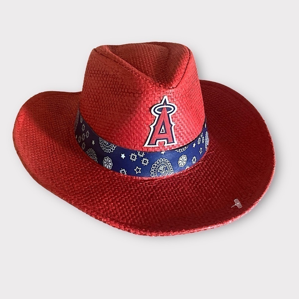 Red Straw Western MLB Los Angeles Angels OS NWOT